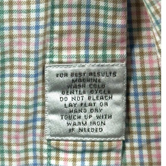 Peter Millar Shirt Mens 2XL Green Pink Blue Plaid Check Summer Comfort Button - Picture 4 of 9
